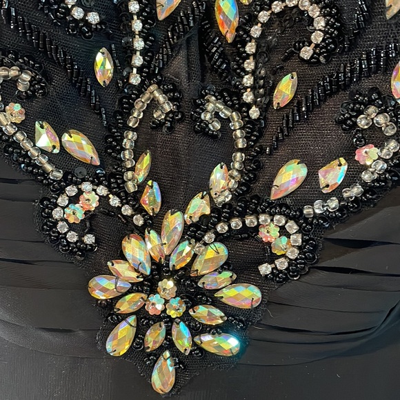 Faby Luxe Couture Size Medium Black Embellished Dress - Picture 5 of 15